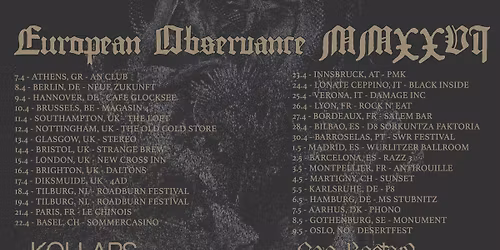 Primitive man(usa)+Kollaps(aust)+grinder bueno@ Salem bar