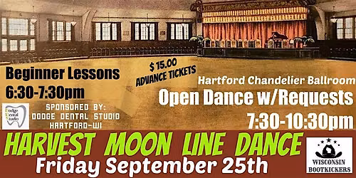 5th Annual Harvest Moon Line Dance W\/Lessons Hartford Chandelier Ballroom