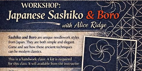 Japanese Sashiko and Boro Workshop with Alice Ridge
