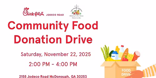 Community Donation Food Drive for Helping in His Name Ministries