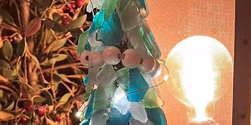 17" Tall Sea Glass Tree and Pizza!