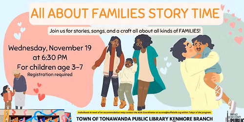 All About Families: A Special Story Time for ages 3-7