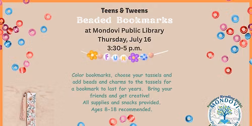 Summer Reading Teens & Tweens Program: Beaded Bookmarks