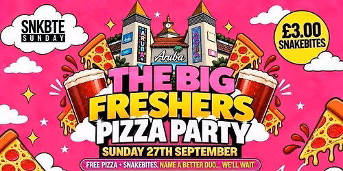 Bournemouth Freshers Pizza Party 2026 @Aruba 27.09.26