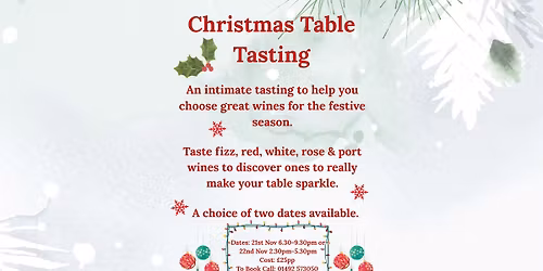 Intimate Christmas Wine Tasting 