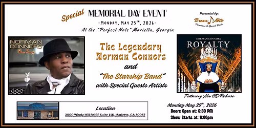 Legendary Norman Connors and the Starship Band Memorial Day Event