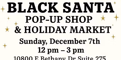 Photos with Black Santa Pop up shop \ud83c\udf84