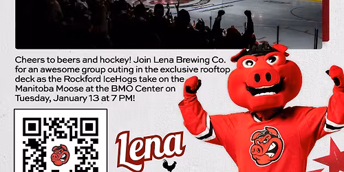 Lena Brewing Co. night out with the Rockford Ice Hogs