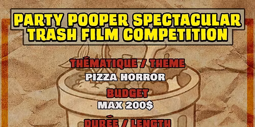 Appel de courts-m\u00e9trages pour la comp\u00e9tition PARTY POOPER SPECTACULAR - 2026