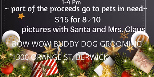 Pet Christmas photos with Santa and Mr. Claus