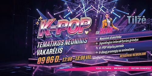 K - POP tematikos neoninis vakar\u0117lis