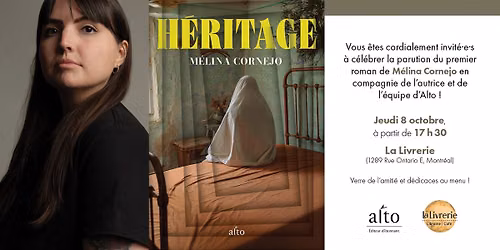 Lancement du roman H\u00c9RITAGE de M\u00e9lina Cornejo