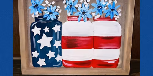 Patriotic Mason Jar Tray Paint Night and Pizza at Bella Mia