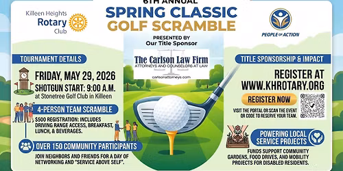 Rotary Club of Killeen Heights 6th Annual Golf Classic | Presented by The Carlson Law Firm