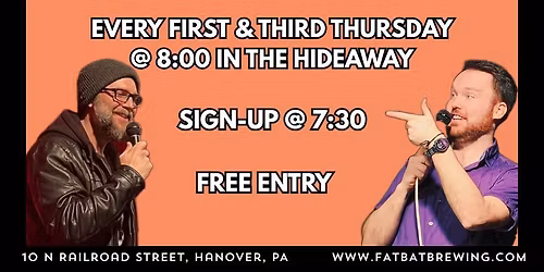 Fat Bat Open Mic Comedy - now twice per month