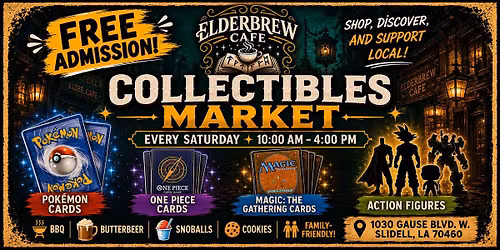 Elderbrew Cafe Collectibles Market | Trading Cards, Toys, Comics, Collectibles, & More!