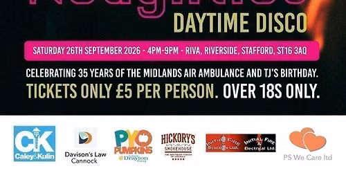 Oh My Days TJ's 90's &amp; Noughties Daytime Disco - Celebrating 35 Years Of The Midlands Air Ambulance!