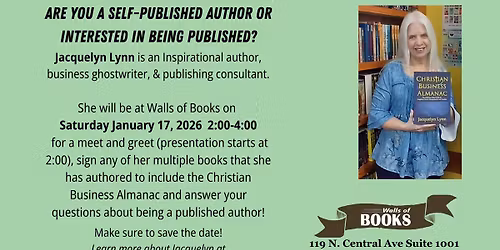 Book Signing \/ Meet & Greet\/ Learn about self-publishing