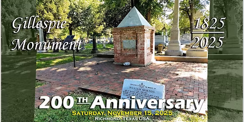 200th ANNIVERSARY - Gillespie Monument. Morton Lodge #72