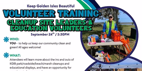 VOLUNTEER TRAINING: Cleanup Site Leaders & Education Volunteers