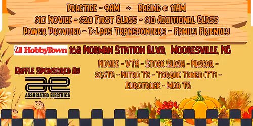 HobbyTown Mooresville Parking lot Racers - Fall Finale' November Race