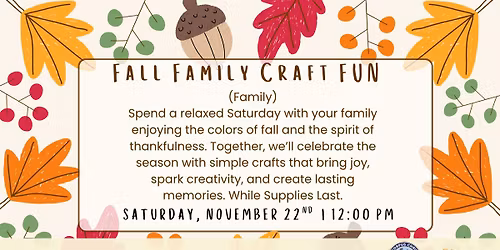 Fall Family Craft Fun:   A Day to Celebrate and Give Thanks