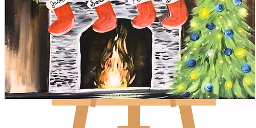 Fireplace & Custom Stockings Paint \u2019n Sip