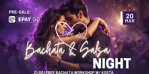 Bachata & Salsa Night | Free bachata workshop | 20 MARCH