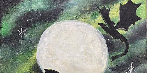 Moonlit dragons painting July 16
