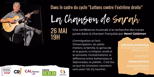 Conf\u00e9rence musicale : La chanson de Sarah
