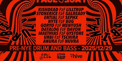 DNB PRE-NYE @ TURBINA \u23d0 FACE 2 FACE SPECIAL \u23d0