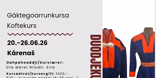 G\u00e1ktegoarrunkursa ~ Kurs i koftes\u00f8m