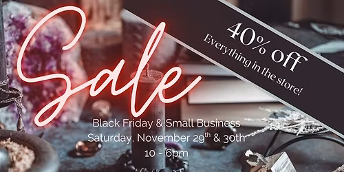 Black Friday & Small Business Saturday Sale