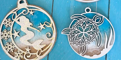 Coastal Theme Resin Art Ornaments 