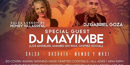 Sunset Salsa Social - Special Guest DJ MAYIMBE (Los Angeles)