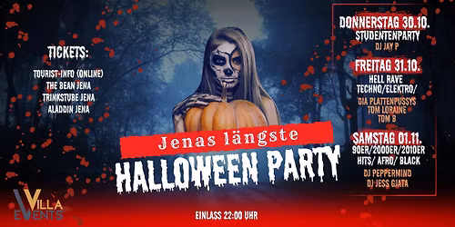 L\u00c4NGSTE HALLOWEEN - PARTY JENAS - 3 TAGE