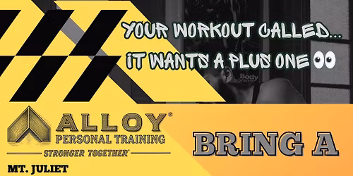 Bring a Friend week is open to all! Come try us out. Message us or text 615-991-0720 to reserve.