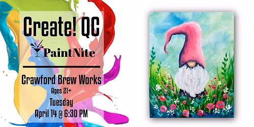 Paint Nite at Crawford Brew Works: Spring Garden Gnome