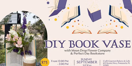 DIY Book Vase Workshop with Moon Drop Flower Company