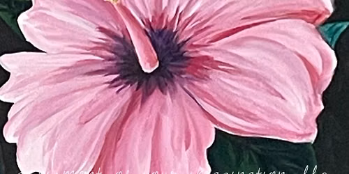 Hibiscus Flower Canvas Paint and Sip