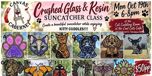 Crushed Glass & Resin Suncatchers at the Coal Cats Cafe