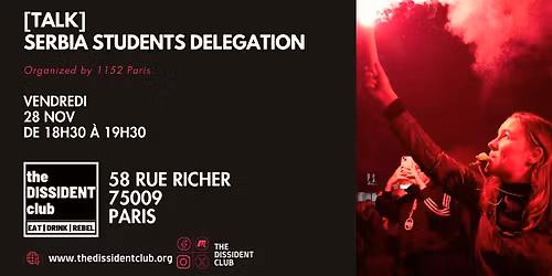 [TALK] Serbia Students Delegation : Organized by 1152Paris