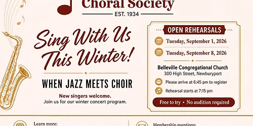 Open Rehearsals: Join the Newburyport Choral Society