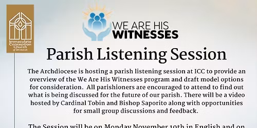 Parish Listening Session at ICC!