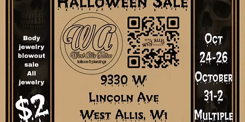 Halloween Tattoo & Piercing sale