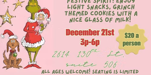 Grinch Paint n\u2019Sip: Milk and Cookies Edition \ud83c\udf84\ud83c\udf6a