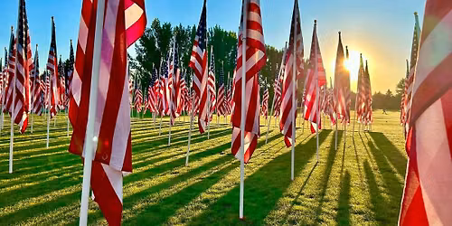 Community Ceremony of Remembrance. 9\/11 Spirit of Freedom Field of 1,000 American Flags