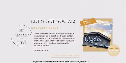 Clarksville Social Club Lunch is Served with Connection