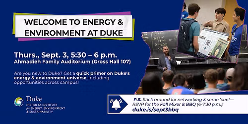 Welcome to Energy & Environment at Duke