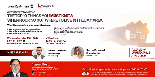 Top 10 Things You MUST KNOW When Figuring Out Where to Live in the Bay Area